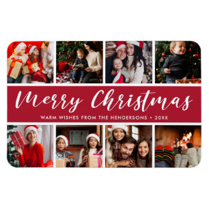 Frohe Weihnachts Foto Collage Calligraphie Magnet