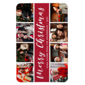 Frohe Weihnachts Foto Collage Calligraphie Magnet (Vertikal)