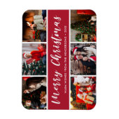 Frohe Weihnachts Foto Collage Calligraphie Magnet (Vertikal)