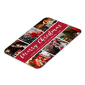 Frohe Weihnachts Foto Collage Calligraphie Magnet (Linke Seite)
