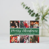 Frohe Weihnachts Foto Collage Calligraphie Postkarte (Stehend Vorderseite)