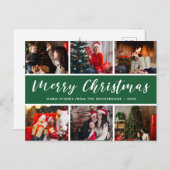 Frohe Weihnachts Foto Collage Calligraphie Postkarte (Vorne/Hinten)