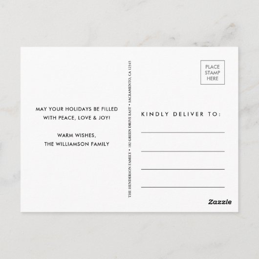 Frohe Weihnachts Foto Collage Calligraphie Postkarte (Rückseite)