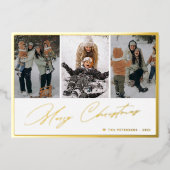 Frohe Weihnachts-Foto-Collage Folien Feiertagskarte (Vorderseite)