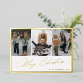 Frohe Weihnachts-Foto-Collage Folien Feiertagskarte (Stehend vorne)