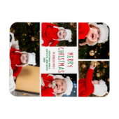 Frohe Weihnachts Foto Collage Hübsch Magnet Card (Horizontal)