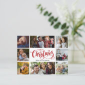 Frohe Weihnachts Foto Collage Postcard Postkarte (Stehend Vorderseite)