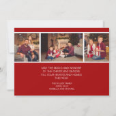 Frohe Weihnachts Foto Collage Red Gold Schneeflock Einladung (Rückseite)