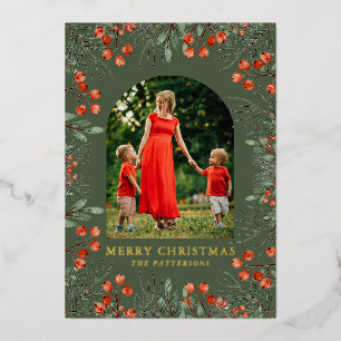 Frohe Weihnachts Foto Collage Wasserfarbe Blütenfa Folien Feiertagskarte