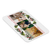 Frohe Weihnachts Foto Collage Wasserfarbe Florals Magnet (Rechte Seite)