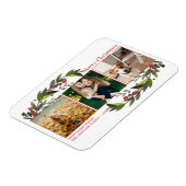 Frohe Weihnachts Foto Collage Wasserfarbe Florals Magnet (Linke Seite)