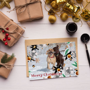 Frohe Weihnachts Foto Familienpet Spielkarte Feiertagskarte