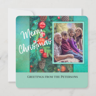 Frohe Weihnachts-Foto Feiertage Grüße flache Karte
