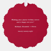 Frohe Weihnachts-Foto-Feiertage Ornament Karte (Rückseite)