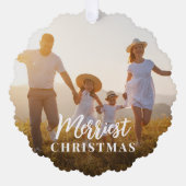 Frohe Weihnachts-Foto-Feiertage Ornament Karte (Vorderseite)