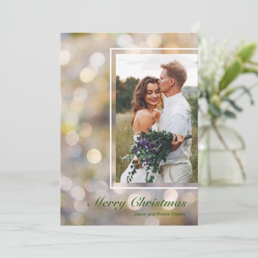 Frohe Weihnachts-Foto Feiertagskarte (Stehend Vorderseite)