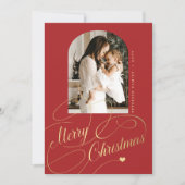 Frohe Weihnachts-Foto Feiertagskarte (Vorderseite)