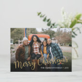 Frohe Weihnachts-Foto Feiertagskarte (Stehend Vorderseite)