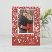 Frohe Weihnachts-Foto Feiertagskarte (Stehend Vorderseite)