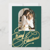 Frohe Weihnachts-Foto Feiertagskarte (Vorderseite)