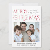 Frohe Weihnachts-Foto Feiertagskarte (Vorderseite)