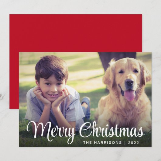 Frohe Weihnachts-Foto Feiertagskarte (Vorne/Hinten)