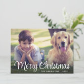 Frohe Weihnachts-Foto Feiertagskarte (Stehend Vorderseite)