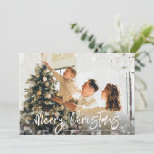 Frohe Weihnachts-Foto Feiertagskarte (Stehend Vorderseite)