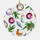 Frohe Weihnachts-Foto Festive Bauble Keramik Ornament (Hinten)