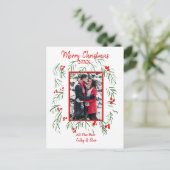 Frohe Weihnachts-Foto-Flachkarte Feiertagspostkarte (Stehend Vorderseite)