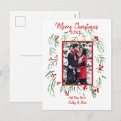 Frohe Weihnachts-Foto-Flachkarte Feiertagspostkarte (Vorne/Hinten)