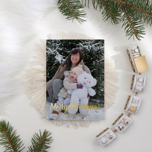 Frohe Weihnachts-Foto Folien Feiertagskarte