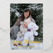 Frohe Weihnachts-Foto Folien Feiertagskarte (Vorderseite)