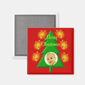 Frohe Weihnachts-Foto Frame Magnet (Vorderseite/Rückseite)