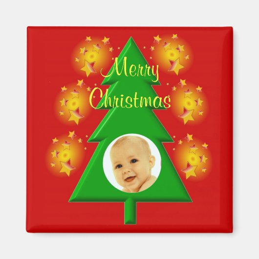 Frohe Weihnachts-Foto Frame Magnet (Vorne)
