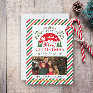 Frohe Weihnachts-Foto Gedächtnis Red Green Candy C Feiertagskarte