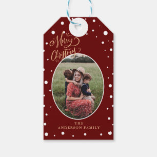 Frohe Weihnachts-Foto-Geschenk-Tag Geschenkanhänger