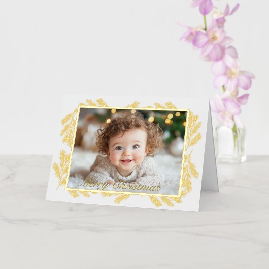 Frohe Weihnachts-Foto Gold (Orchidee)