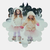 Frohe Weihnachts-Foto Gold Feiertag Ornament Karte (Rückseite)