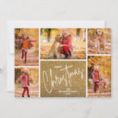 Frohe Weihnachts-Foto Gold Feiertagskarte (Vorderseite)