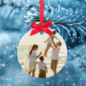 Frohe Weihnachts-Foto Gold Script Calligrafy Keramik Ornament