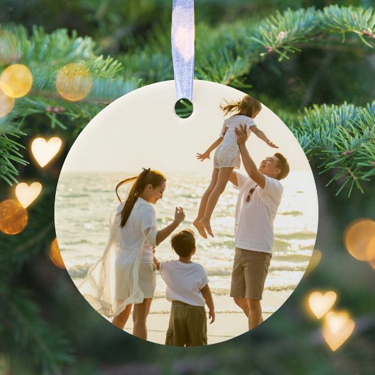 Frohe Weihnachts-Foto Gold Script Calligrafy Keramik Ornament