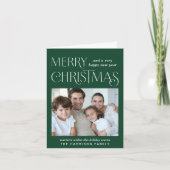 Frohe Weihnachts-Foto Green Feiertagskarte (Vorderseite)