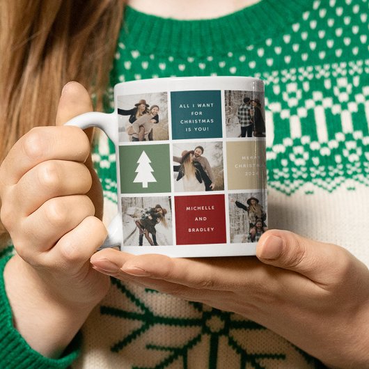 Frohe Weihnachts Foto Grid Paare Kaffeetasse