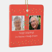 Frohe Weihnachts-Foto Großeltern an Großkinder Keramikornament (Rechts)