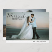 Frohe Weihnachts-Foto Hochzeit Feiertagskarte (Vorne/Hinten)