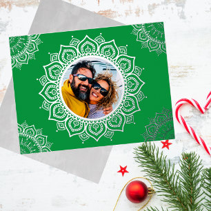 Frohe Weihnachts-Foto Mandala Folien Feiertagspostkarte