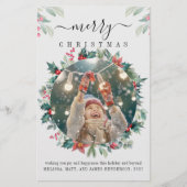 Frohe Weihnachts-Foto Mistletoe Holiday Card Briefpapier (Vorderseite)