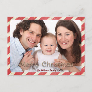 Frohe Weihnachts-Foto mit Schattentext Feiertagspostkarte