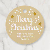 Frohe Weihnachts-Foto Name Simple Gold Round Gift Geschenkanhänger (Rückseite)